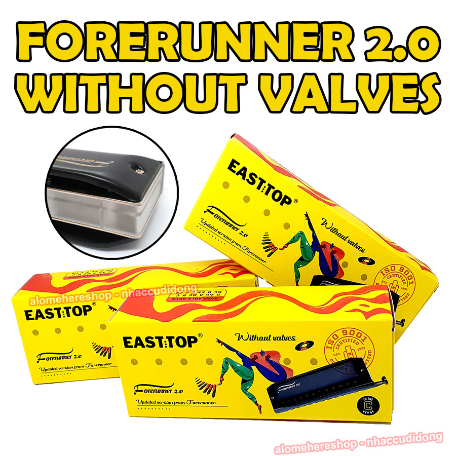 Easttop Forerunner 2.0 NEW Kèn Harmonica Chromatic Key C Không Windsaver