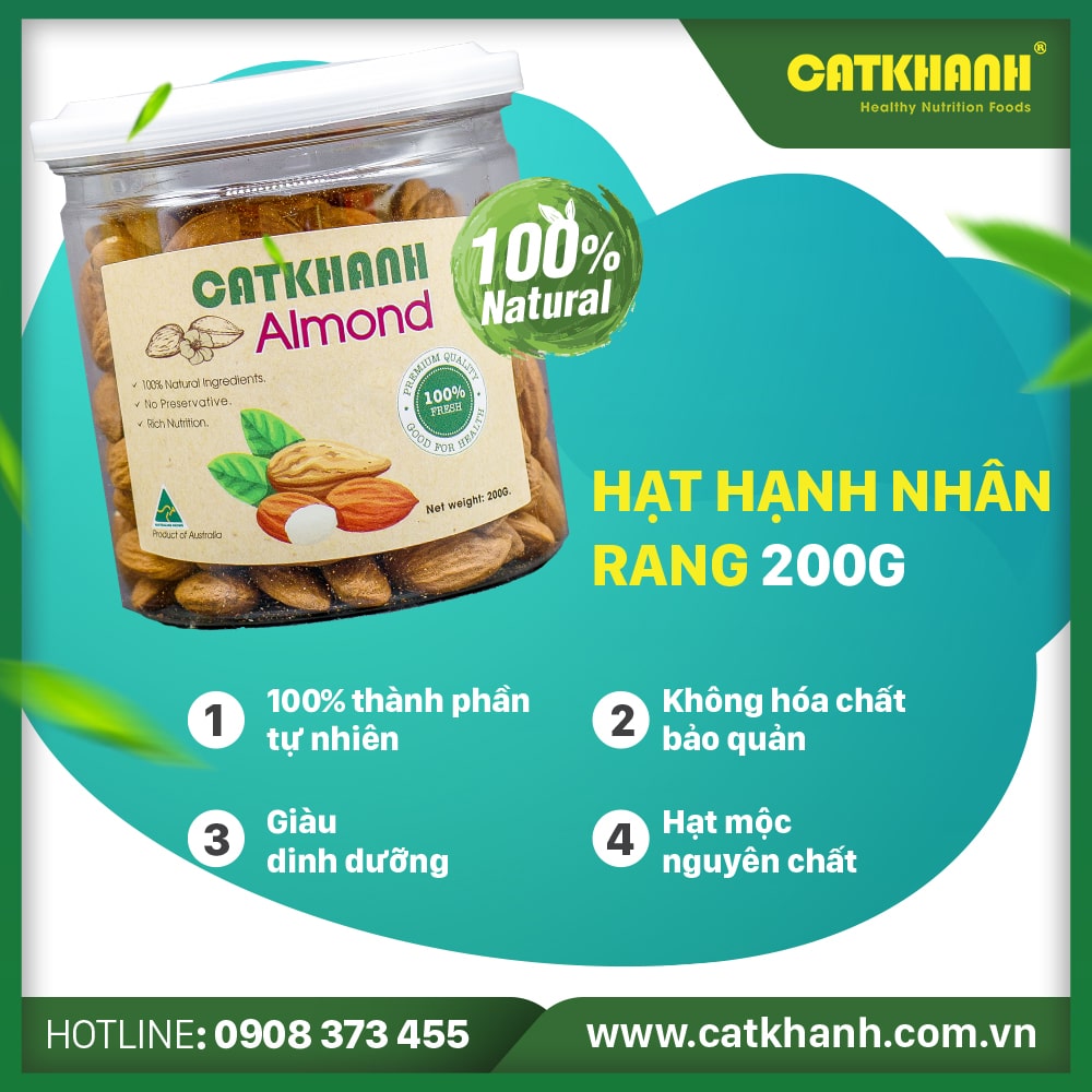 Hạnh nhân rang Cát Khánh hộp 200g