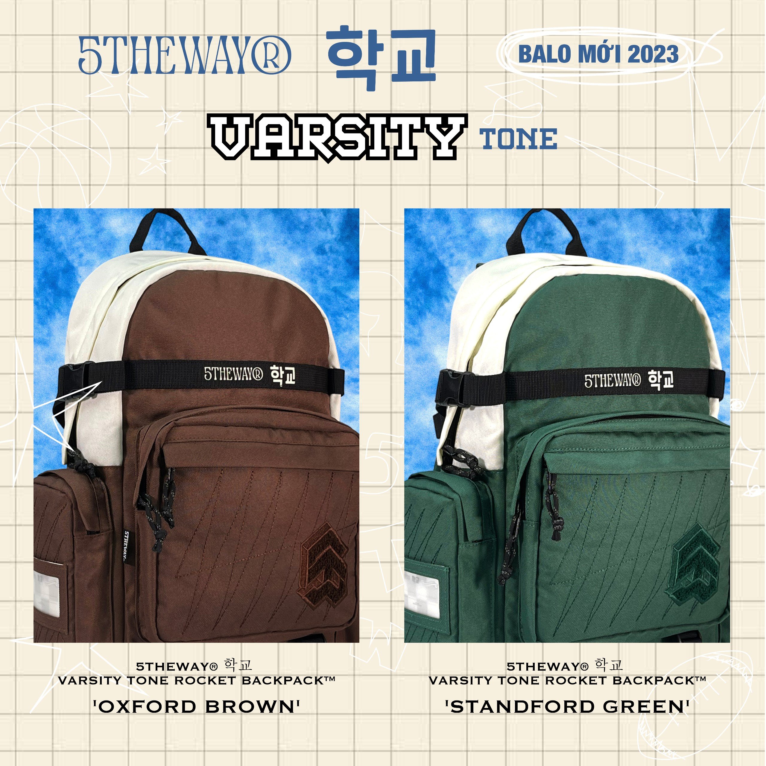 Balo 5THEWAY® 학교 VARSITY TONE ROCKET BACKPACK™