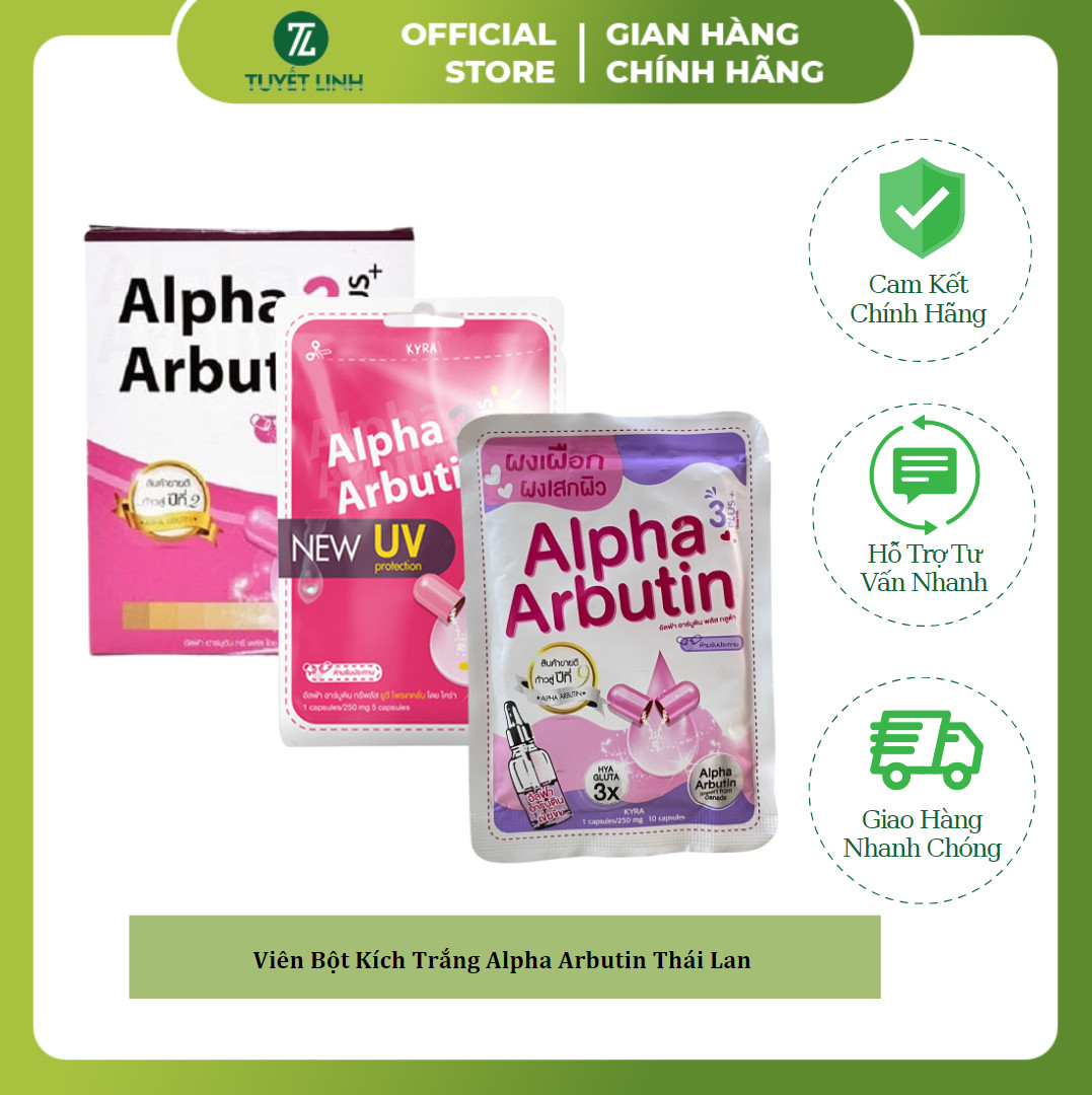 Viên Bột Kích Trắng Alpha Arbutin 3 Plus Thái Lan