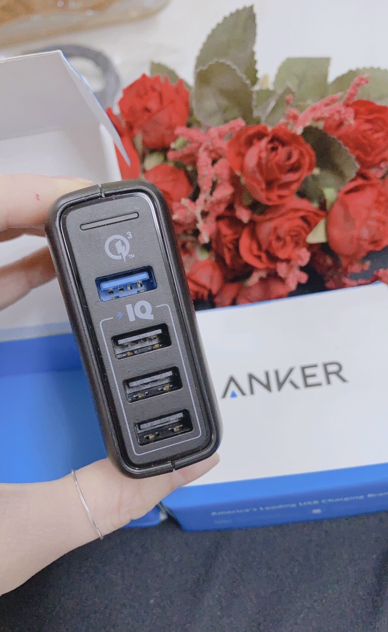 Cốc Sạc Anker 4 cổng 43.5W Quick charge 3.0 A2040/Anker A2025(2 cổng 39W)