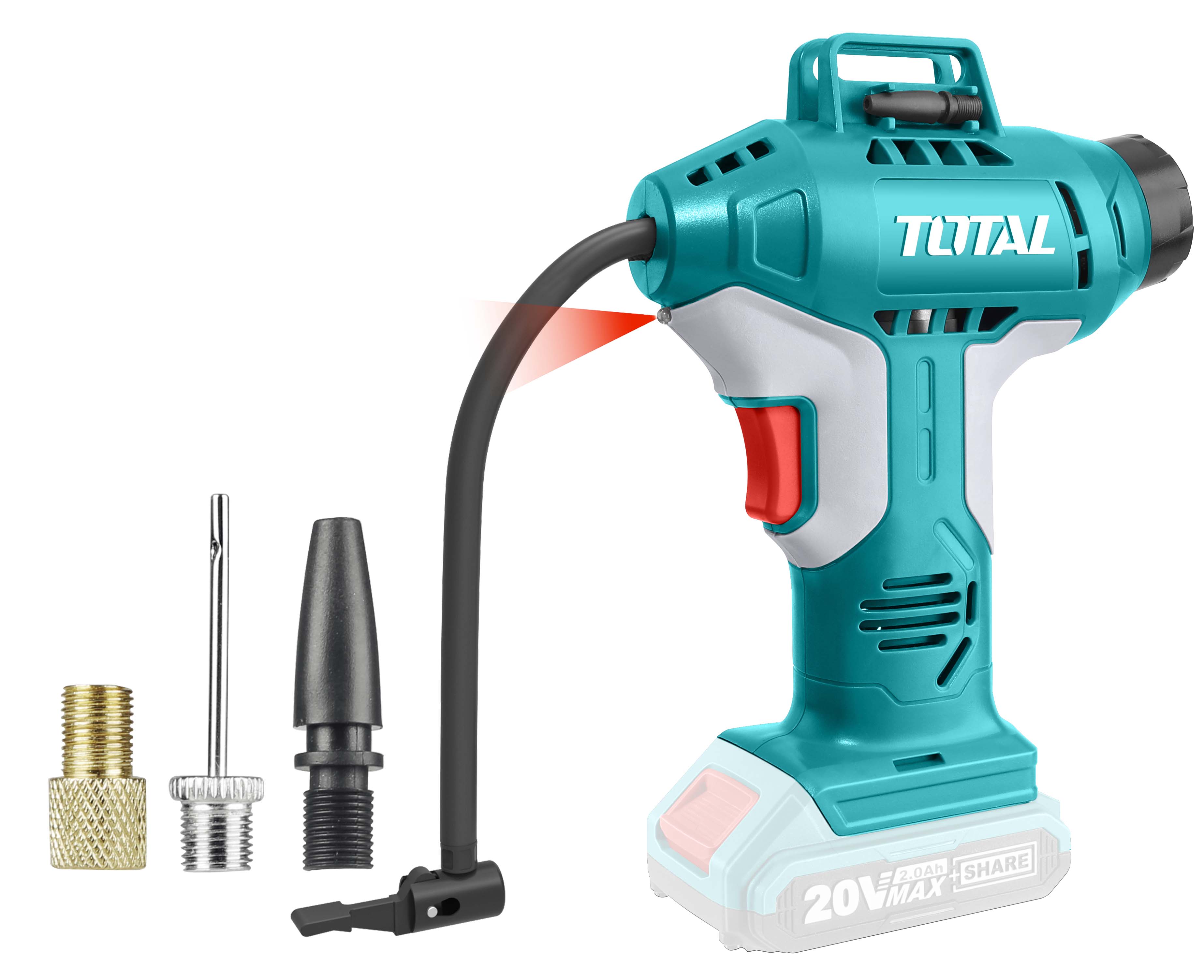 [HCM]Máy bơm hơi tự động dùng pin Total 20V TACLI2001 ( kèm Pin Và Sạc )