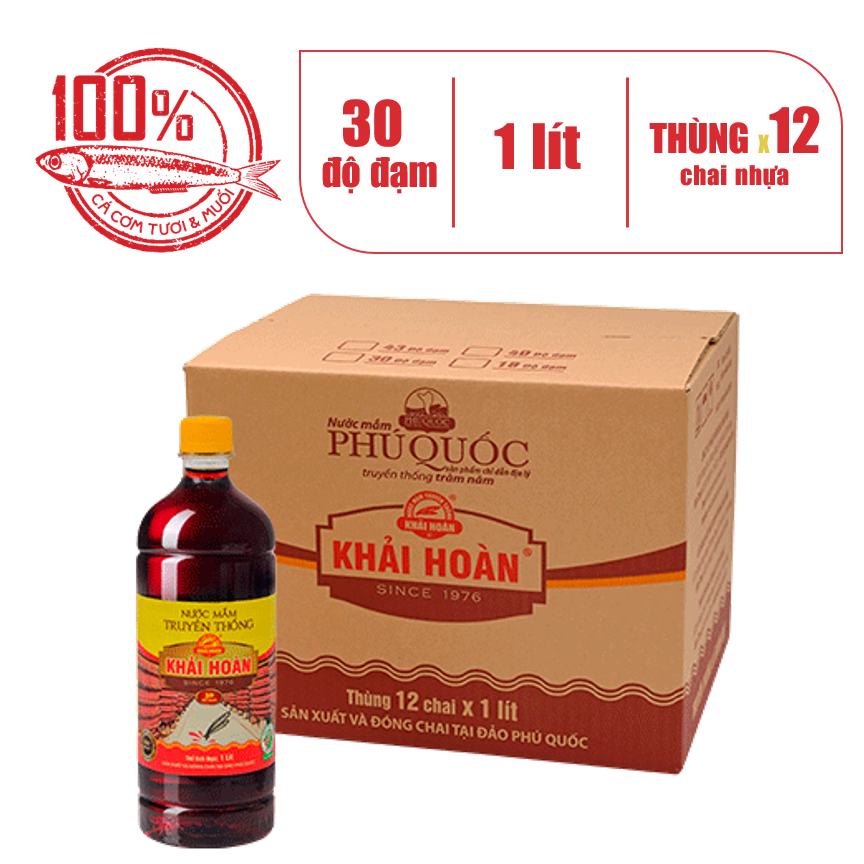 Nước mắm khải hoàn chai 1 lít 30 đạm
