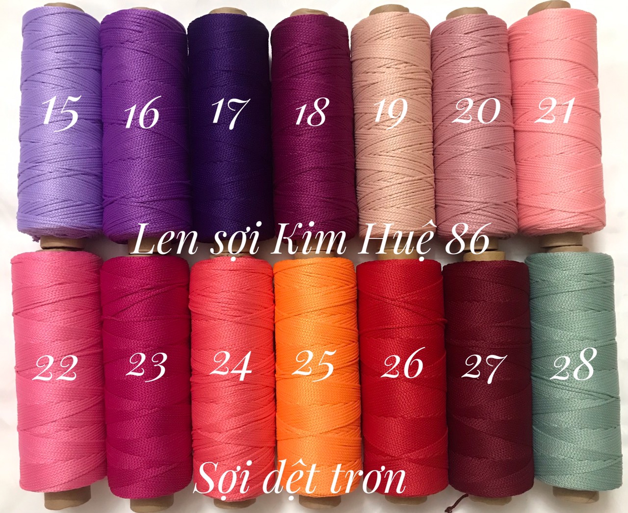 Sợi dệt trơn ( từ màu 01 đến màu 50)
