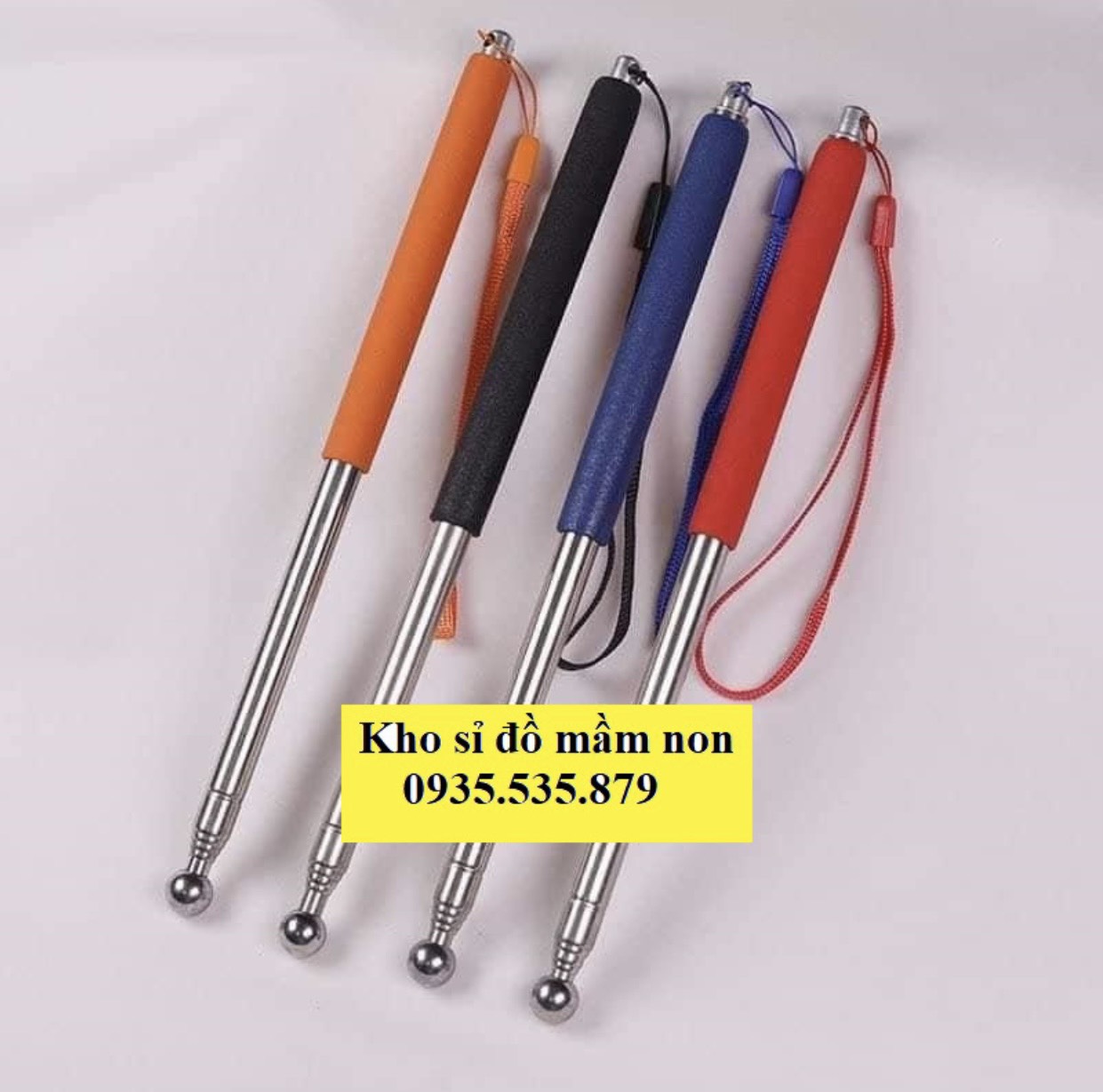Que Chỉ Bảng Inox 1 Mét Đầu Bọc Cao Su