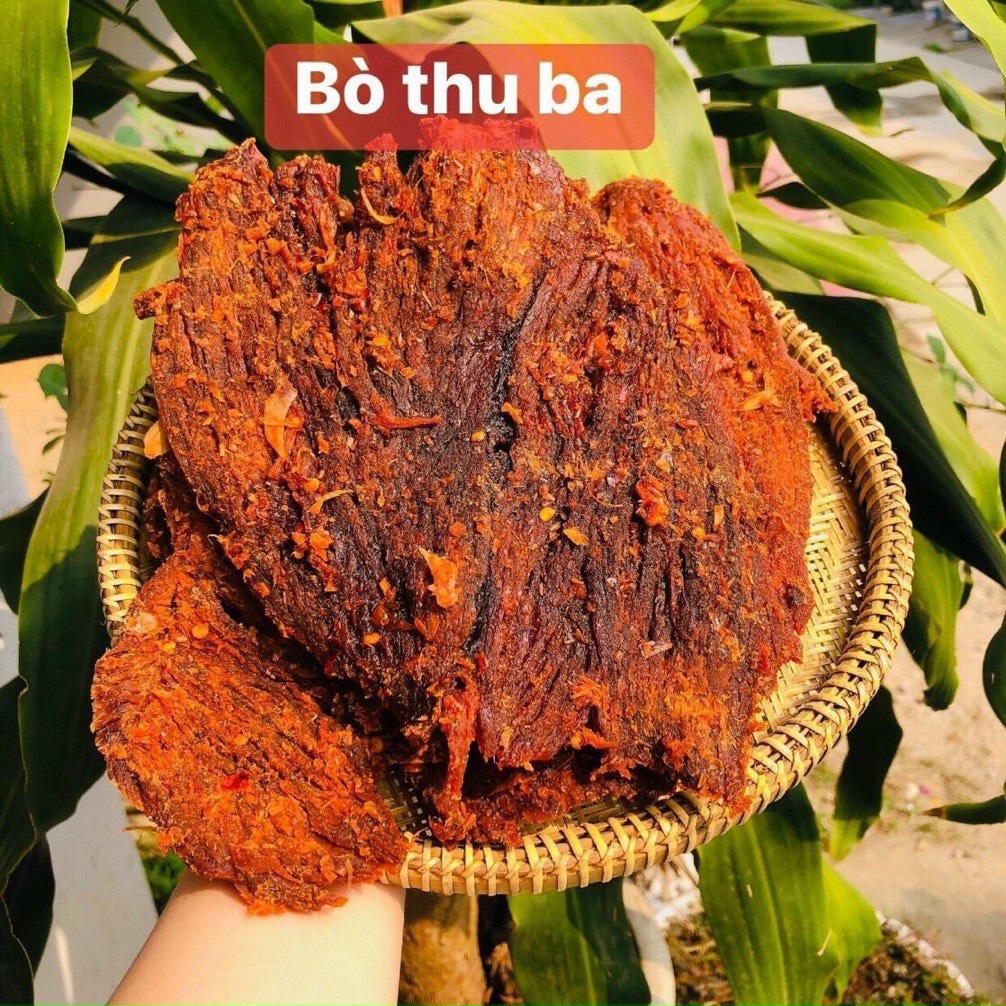 Bò khô Thu Ba Quảng Ngãi hàng Vip loại 1 ăn dai, ngọt thịt, đậm đà hương vị túi 500g