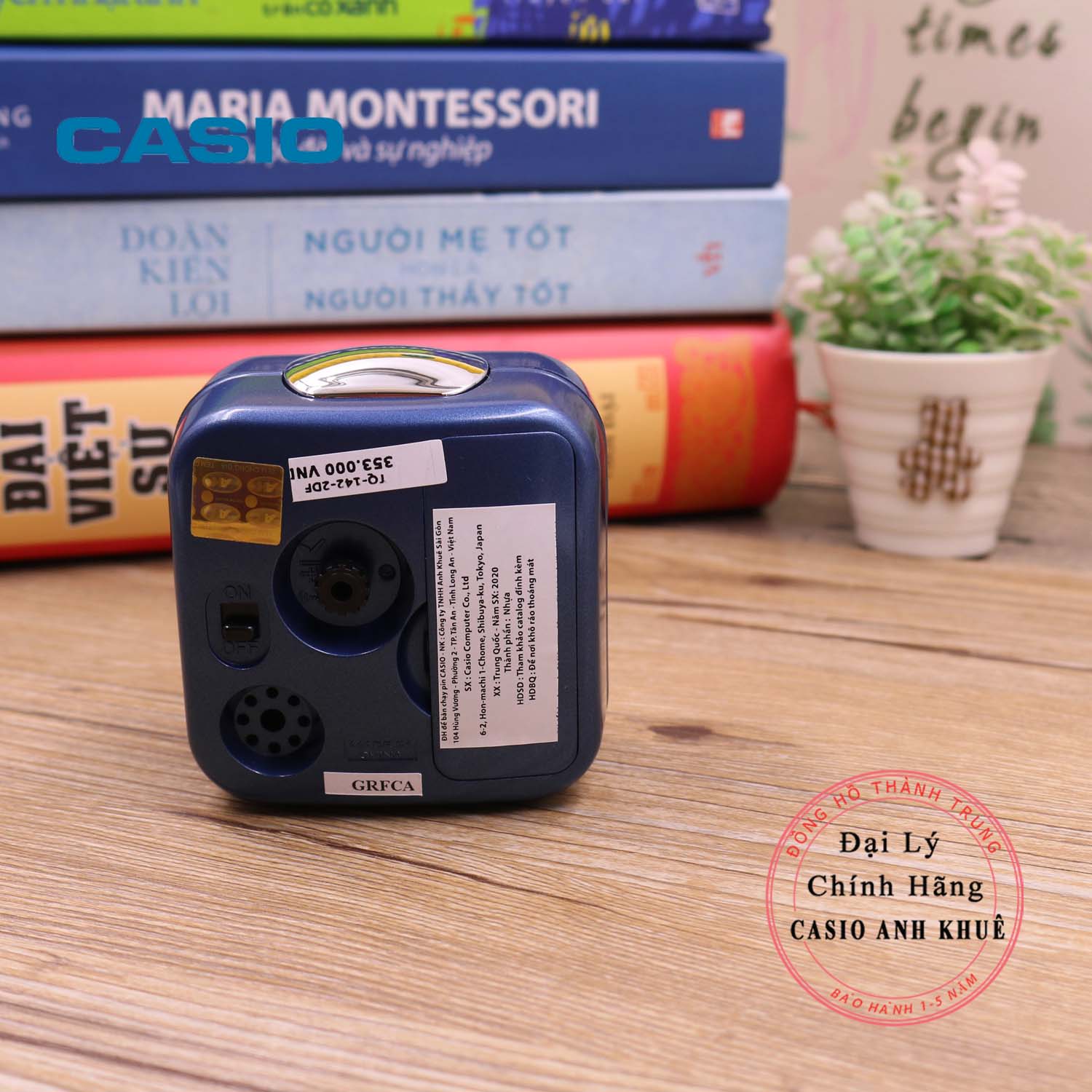 Đồng hồ để bàn Casio TQ-142-2DF có báo thức( Kích thước 7.7×7.2×4.9 cm )
