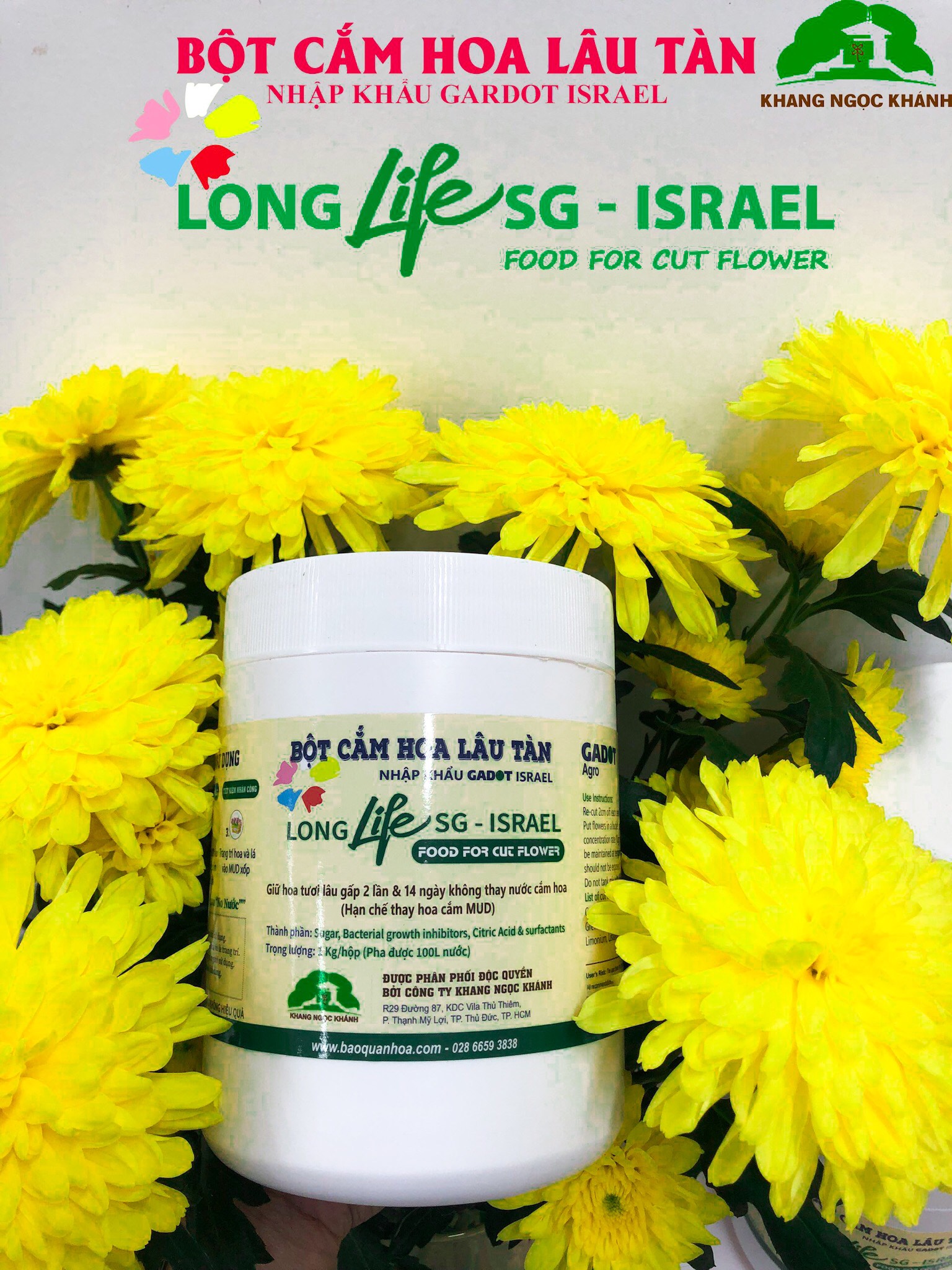 [HCM]Set 2kg Dung Dịch Xử Lý Hoa Lan Vũ Nữ Tươi Lâu Longlife SG Israel - Food For Cut Flower (1kg pha được 100L dung dịch) là dung dịch trong TIP Nhựa bảo quản Hoa Lan Vũ Nữ cắt cành tươi lâu