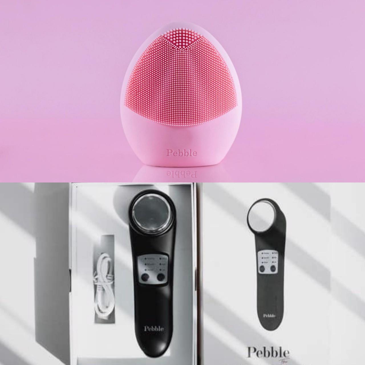 [HCM]Combo máy rửa mặt Pebble Lite (phiên bản mới) + máy Massage Chăm Sóc Da Mặt Pebble Fluer