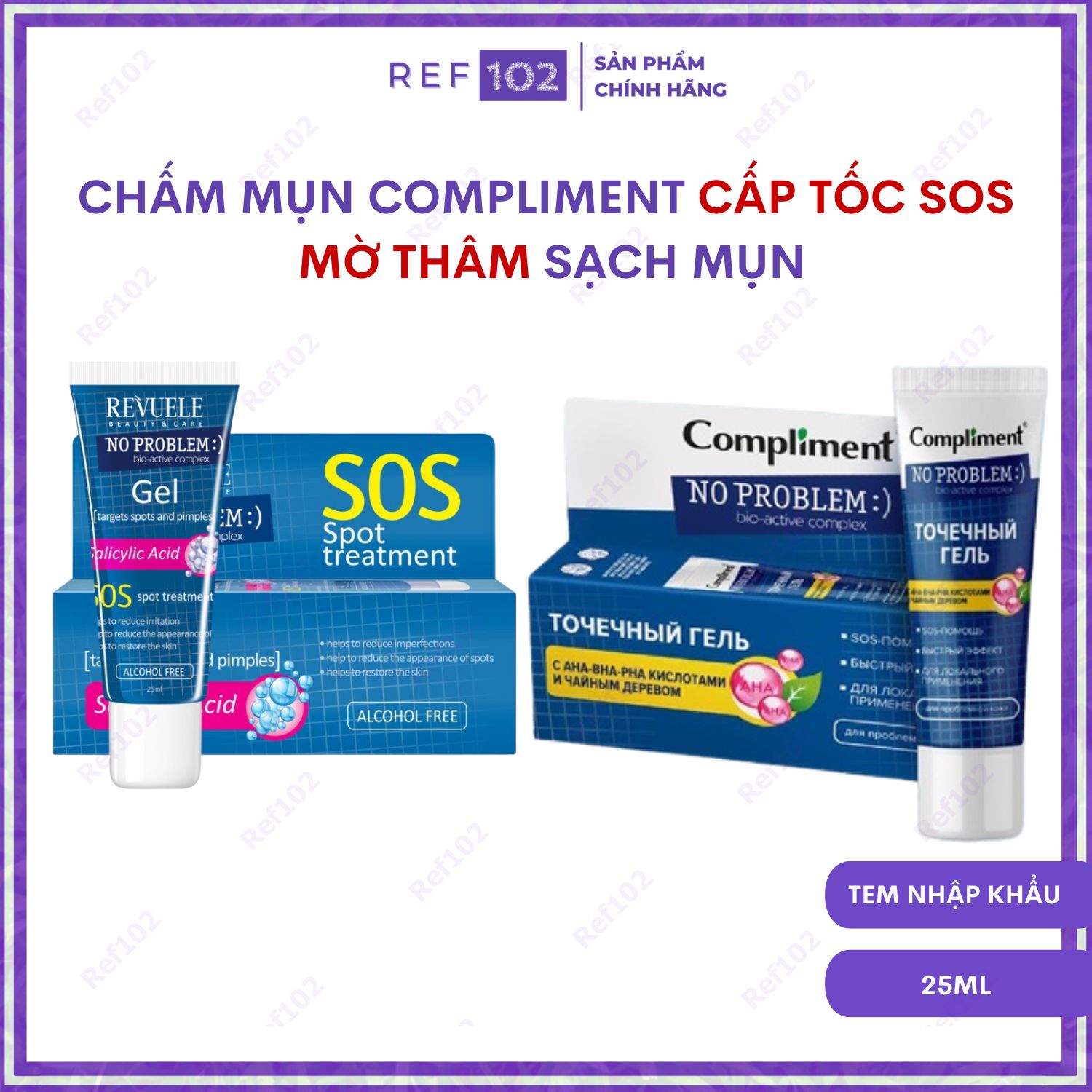 [Hoàn tiền 20%] Chấm mụn SOS Compliment 25ml giảm mụn mờ thâm cấp tốc