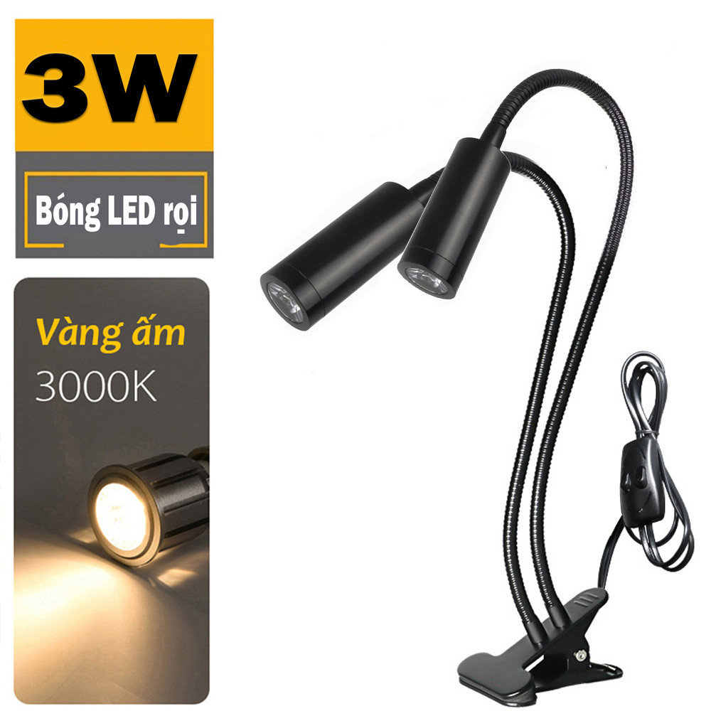 Đèn đọc sách đầu giường tích hợp đèn ngủ, Đèn soi tranh trang trí, Bóng đèn Led chiếu rọi điểm 3W - T002