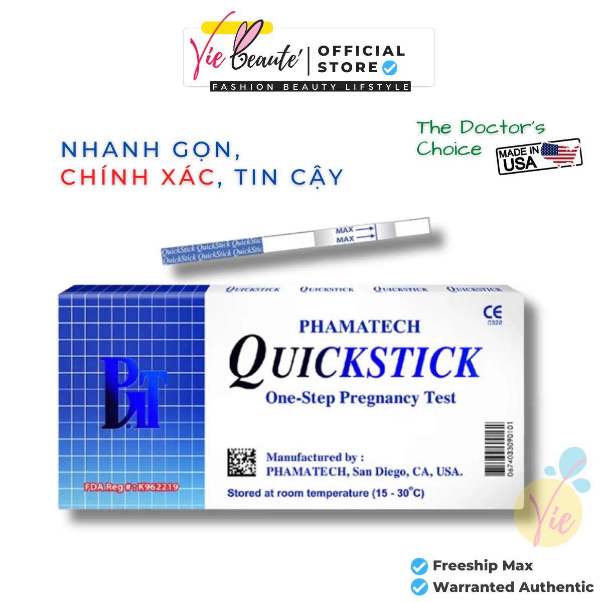 Que thử thai quickstick - thử thai quick stick usa cho kết quả nhanh chính xác