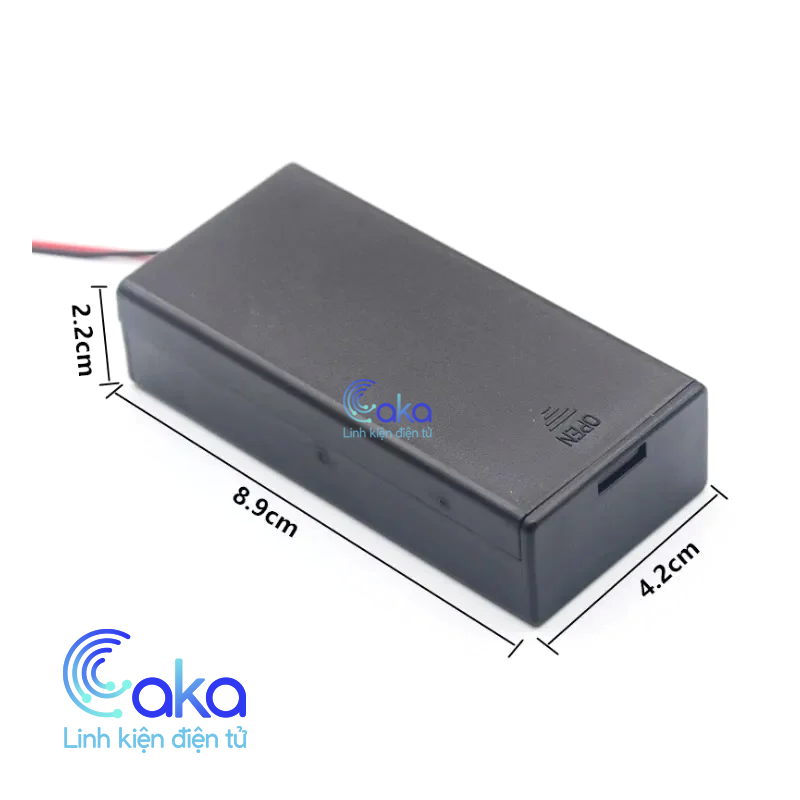Hộp Đựng Pin 18650 Có Nắp, Công Tắc Bật Tắt, 2 Pin Nối Tiếp, Dây Ra Sẵn