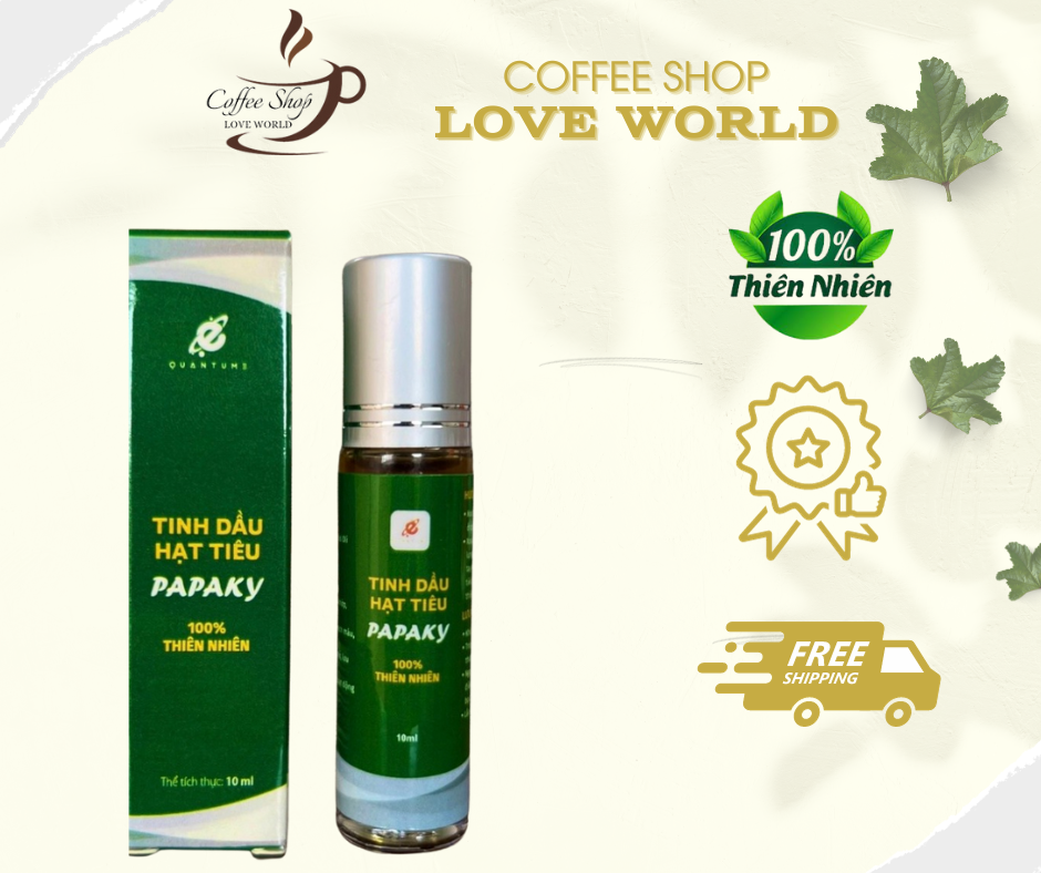 Tinh Dầu Hạt Tiêu PAPAKY ( Giảm đau nhanh chóng, giúp khớp hoạt động trơn tru, giảm đau cơ đau khớp, làm ấm phổi khi trời lạnh , hỗ trợ cảm cúm )