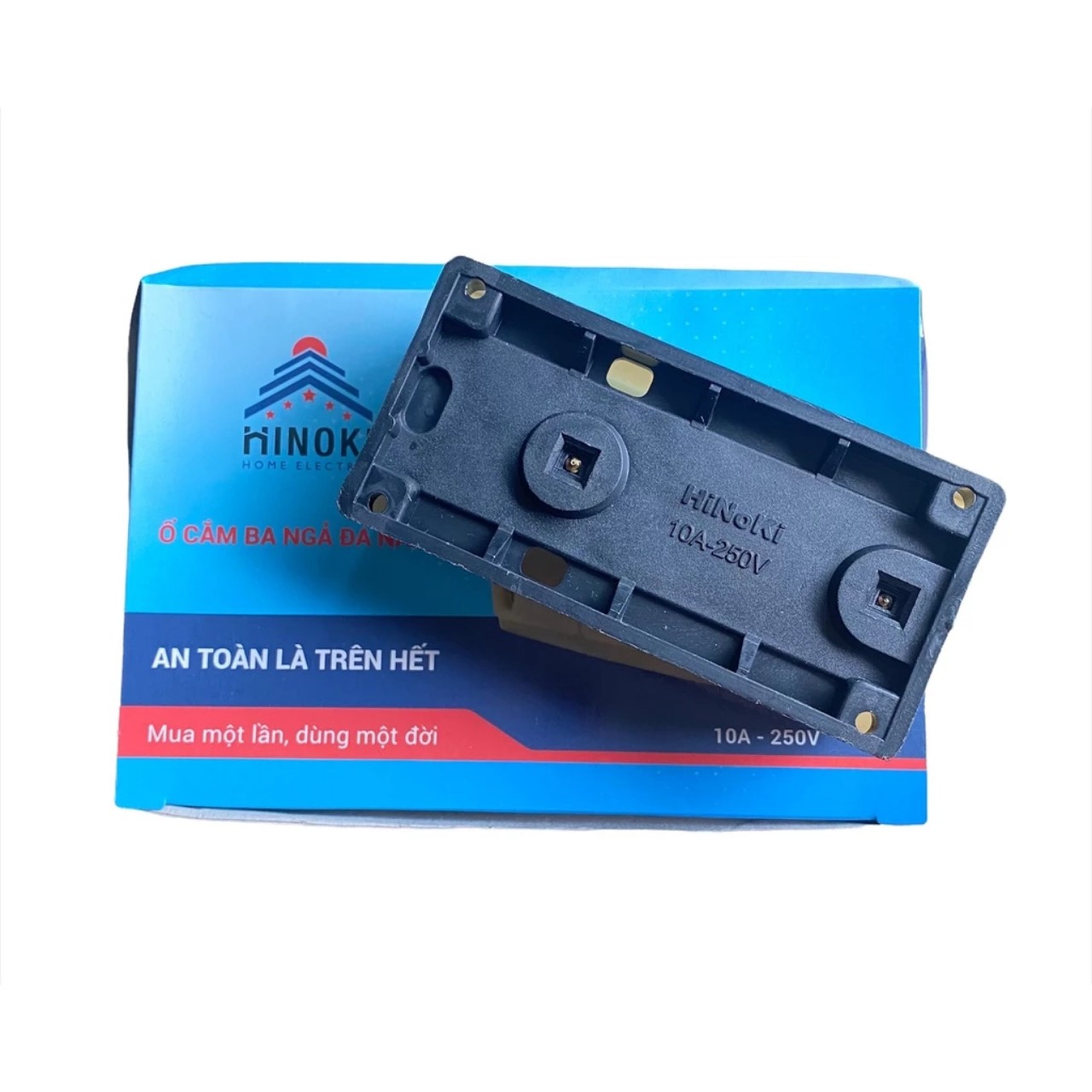 Ổ cắm 3 lỗ có đèn báo Hinoki
