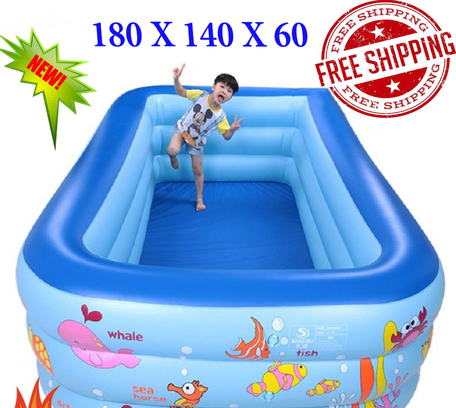 Hồ Bơi Giá Rẻ- Bể bơi ở nhà Dài 180cm Cực Lớn Cho Bé Và Cả Gia Đình. Loại Này Cực Dày .SALE 50%