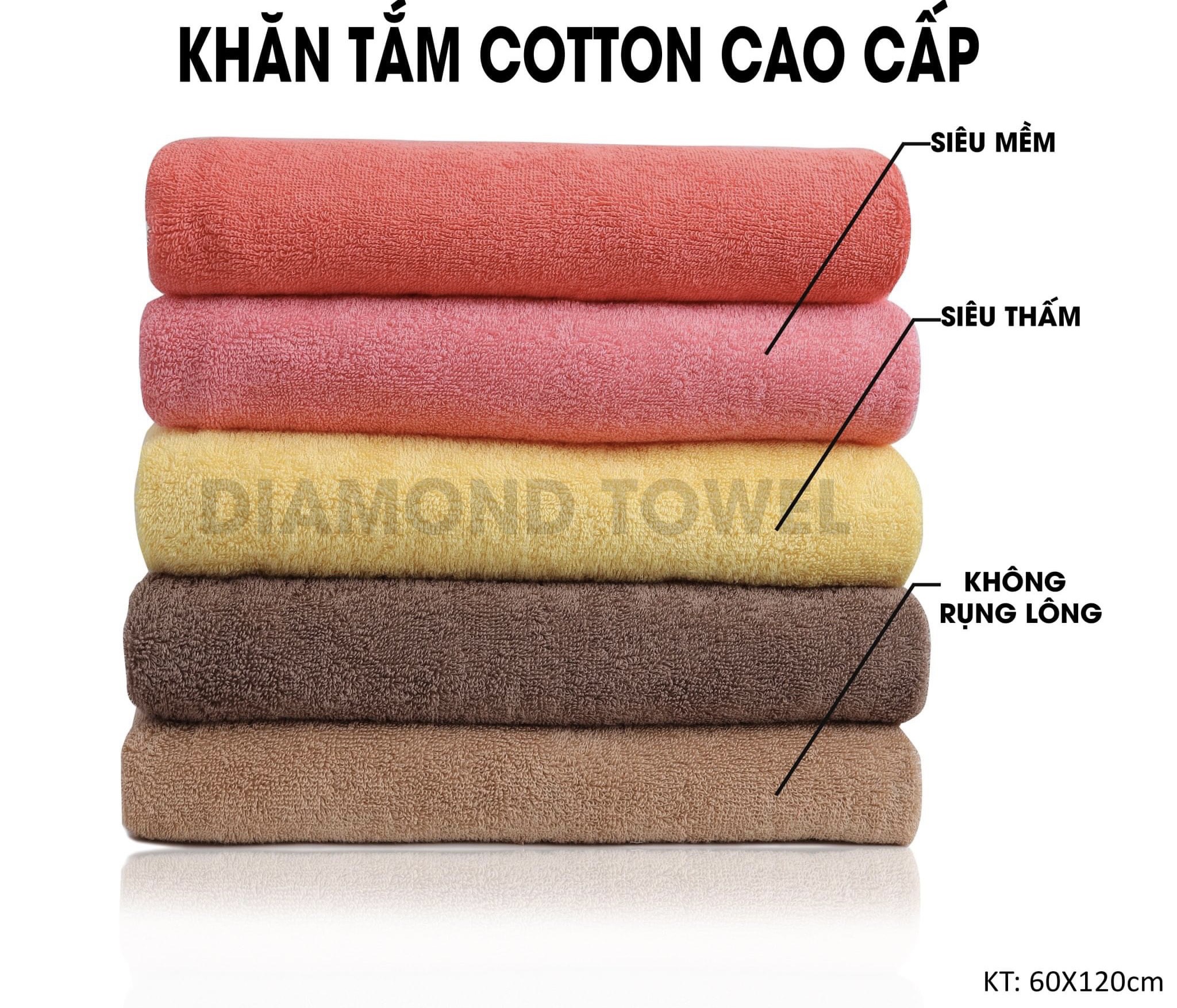 Khăn tắm SET cỡ vừa, KT 50x100cm