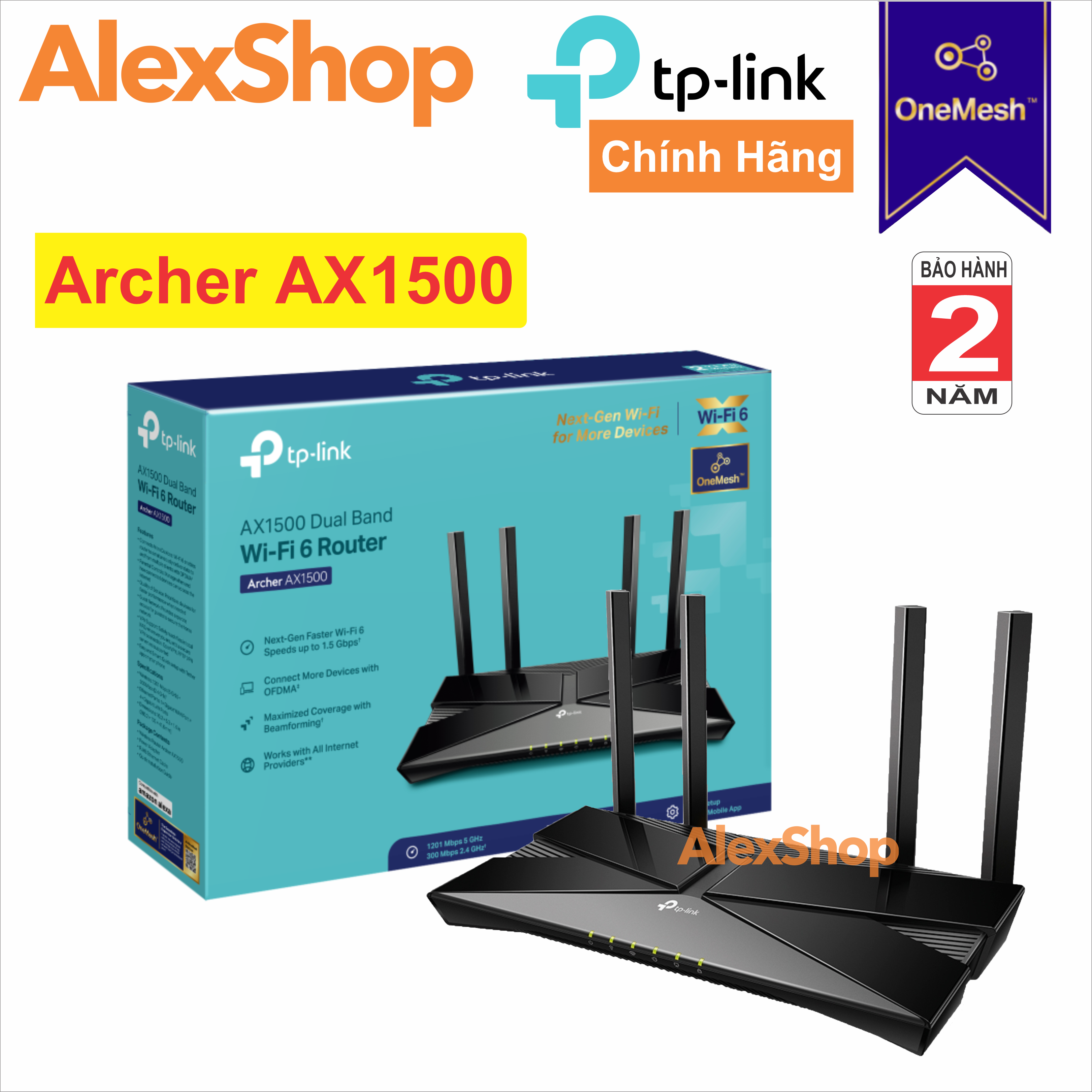 Phát WiFi 6 TP-Link Archer AX1500M - One Mesh