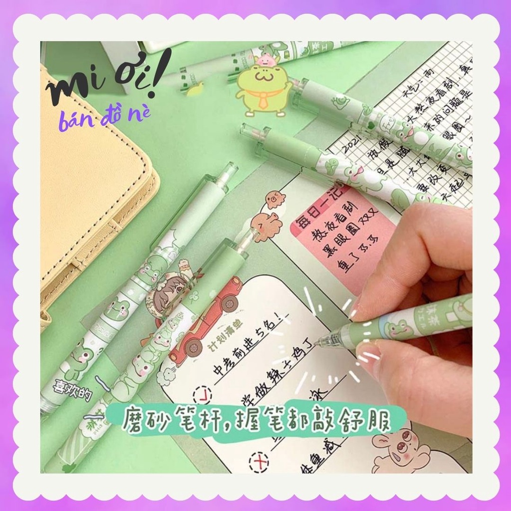 Bút mực gel 0.5Mm hình chú ếch dễ thương
