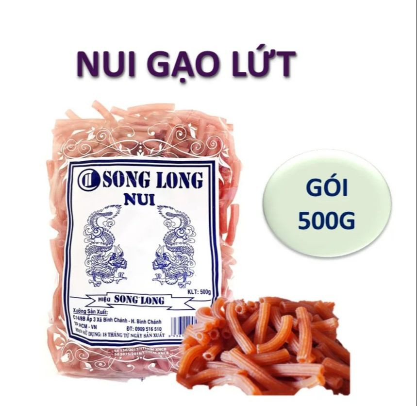 Nui Song Long 500g (ống dài, ngắn, rau củ)