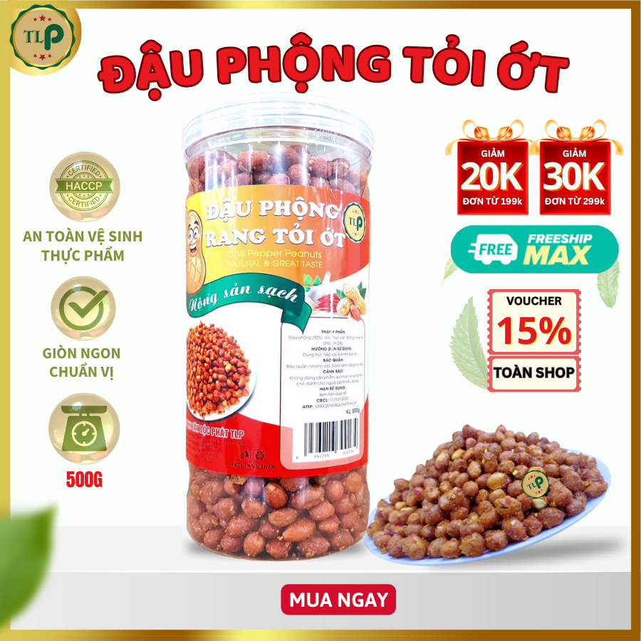 ĐẬU PHỘNG RANG TỎI ỚT TÂN LỘC PHÁT HŨ 500G