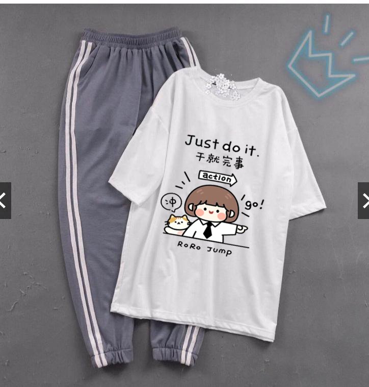[FREESHIP] Cô bé just do it KÈM QUẦN 2 SỌC