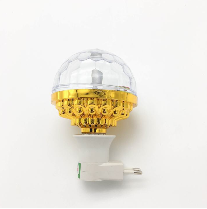 [HCM]Đèn LED quả cầu xoay pha lê 7 màu và Đuôi xoáy e27