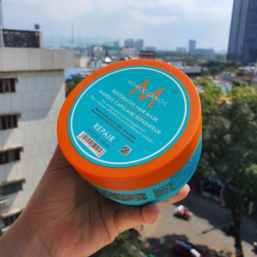 Mặt nạ phục hồi tóc Moroccanoil viền vàng 500ml