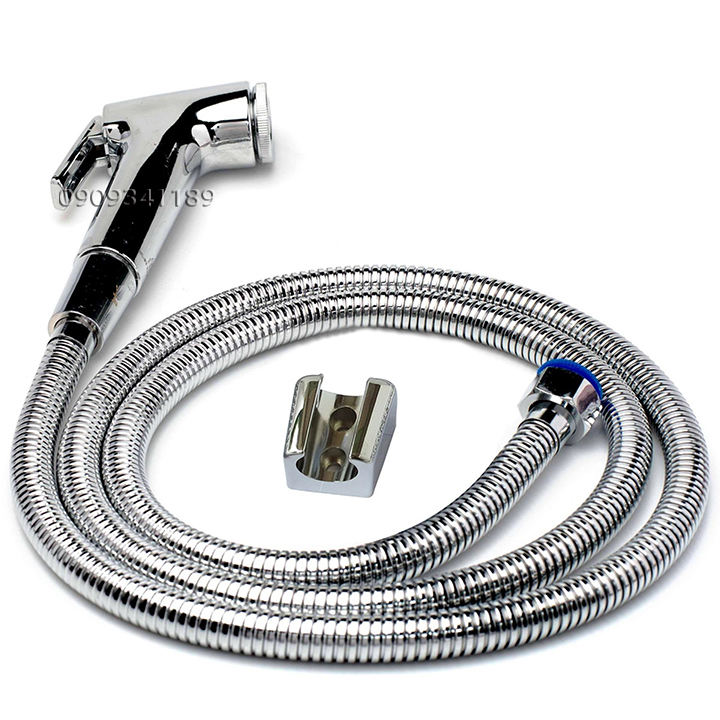 Vòi xịt vệ sinh cao cấp, kèm dây dẫn và đế cài