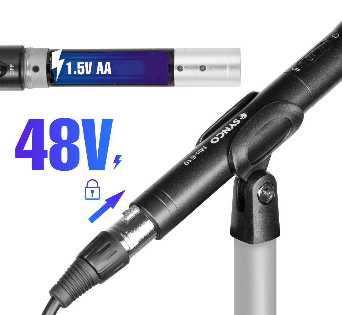 Micro thu âm giọng hát và nhạc cụ đa năng Synco Mic-E10