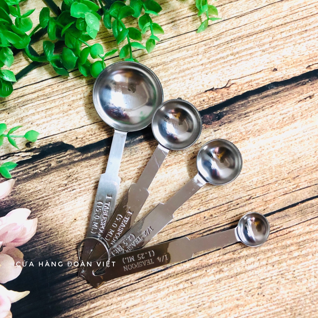 Muỗng Đong Định Lượng Inox (15 m, 5ml, 2.5ml , 1.25 ml) - Bộ 4 Cây