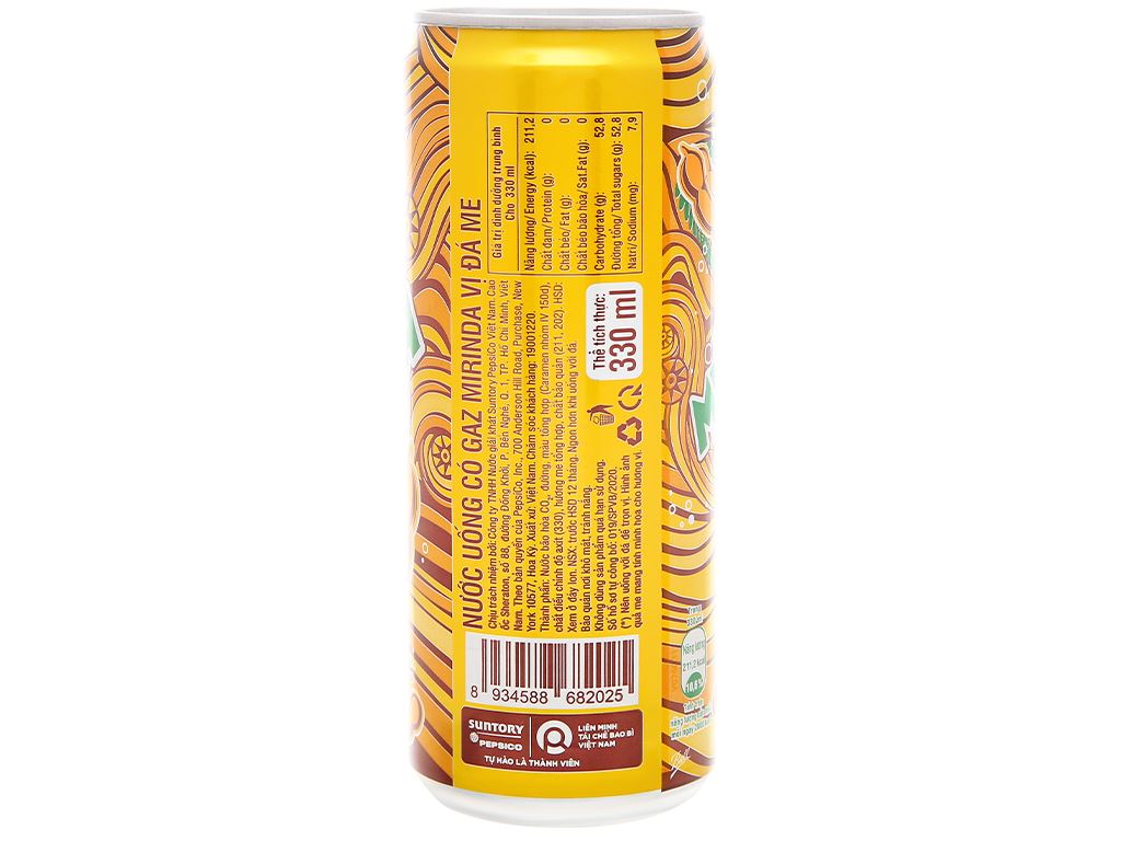 Lon Nước Ngọt Mirinda Đá Me 330ml
