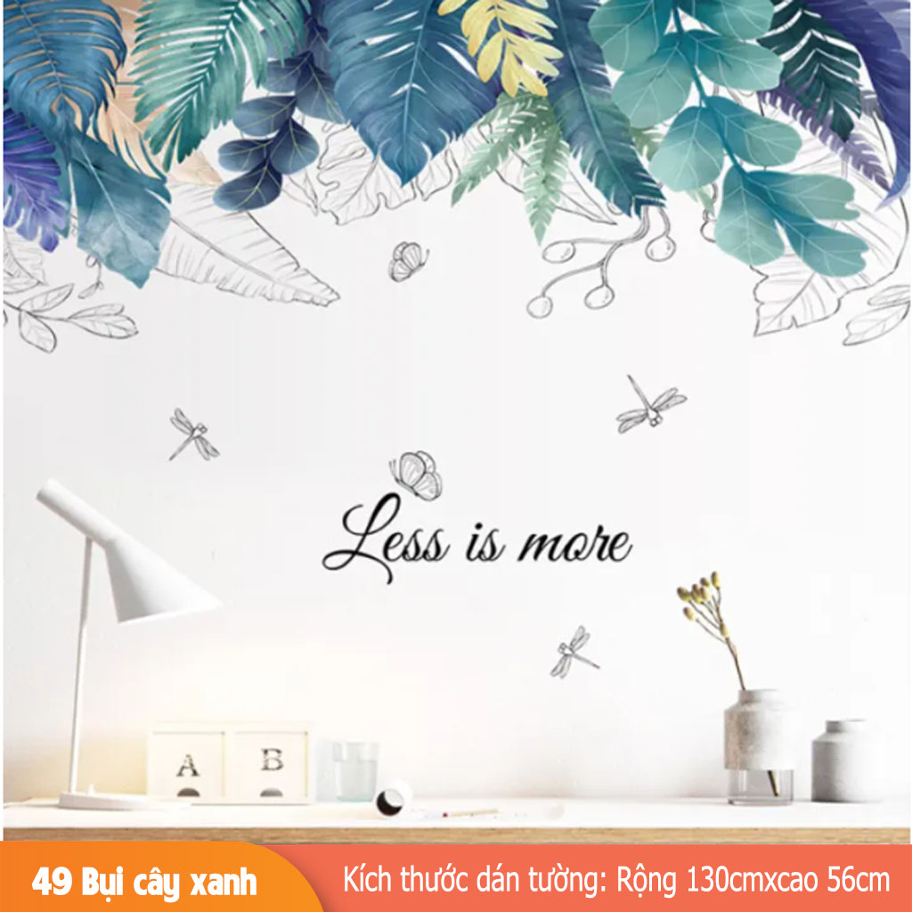 Decal dán tường trang trí - bụi cây xanh less is more-ba94012
