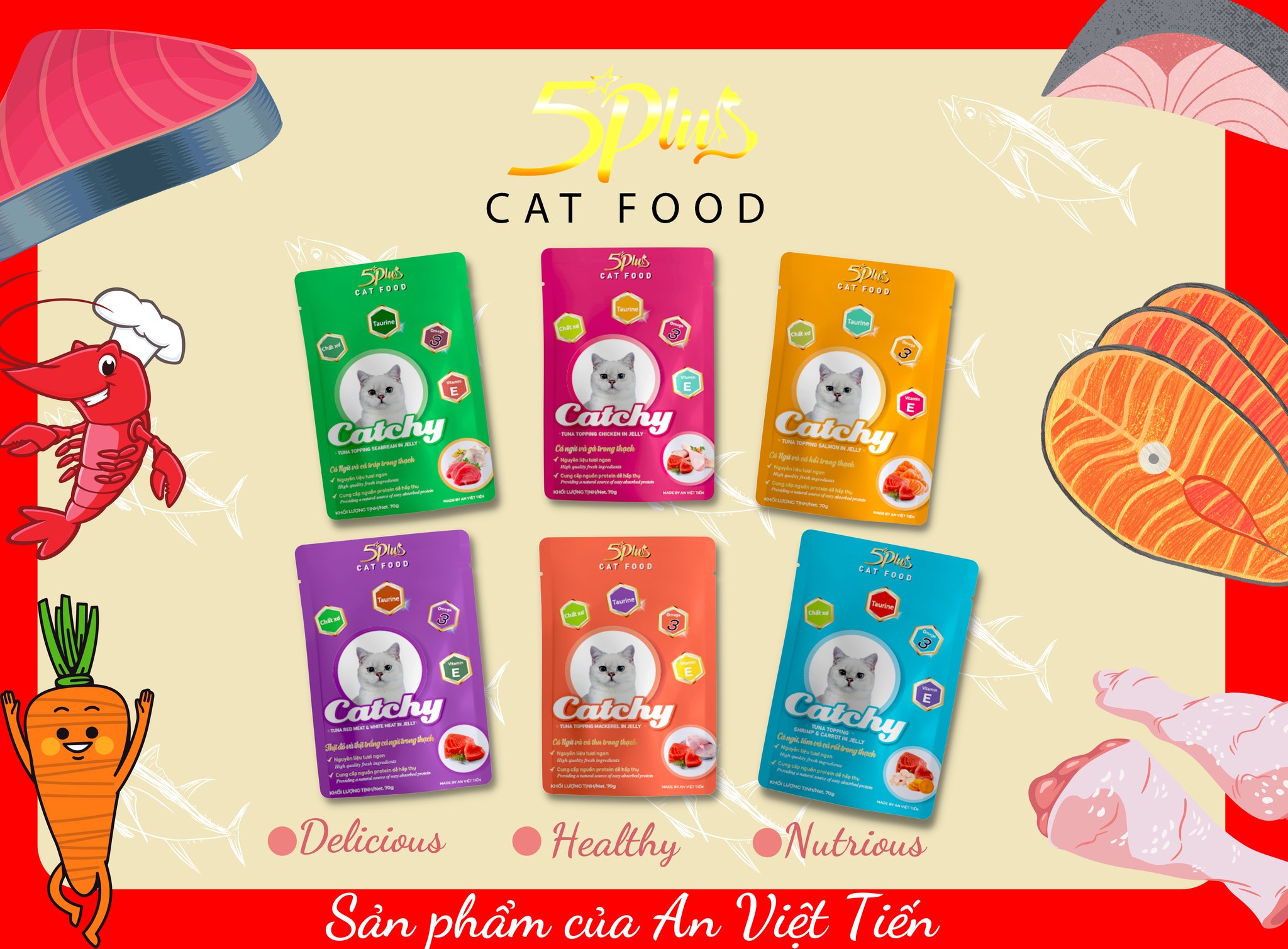 PATE CHO MÈO CATCHY GÓI 70GR - NHIỀU VỊ