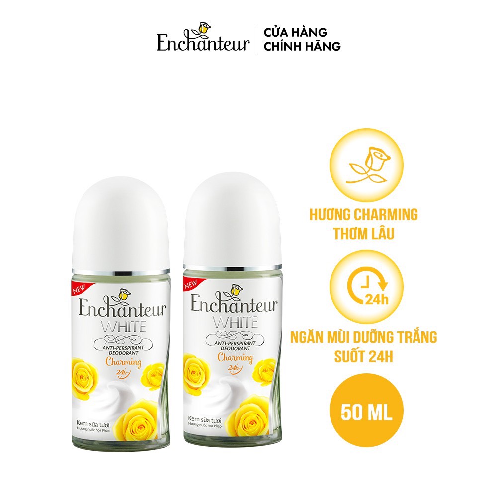 Combo 2 lăn khử mùi nước hoa Enchanteur Charming 50ml/ chai