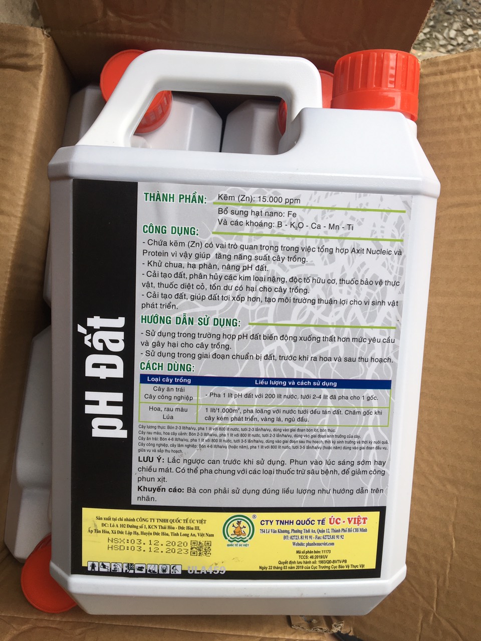 pH Đất – Can 5 lít- Phân bón thế hệ mới - cải tạo đất - khử chua, hạ phèn, thay thế vôi