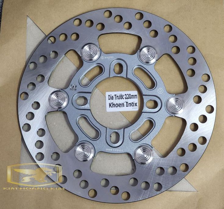 Đĩa thắng kiểng moto 3 khâu inox 220 gắn wave ex135 sirius....