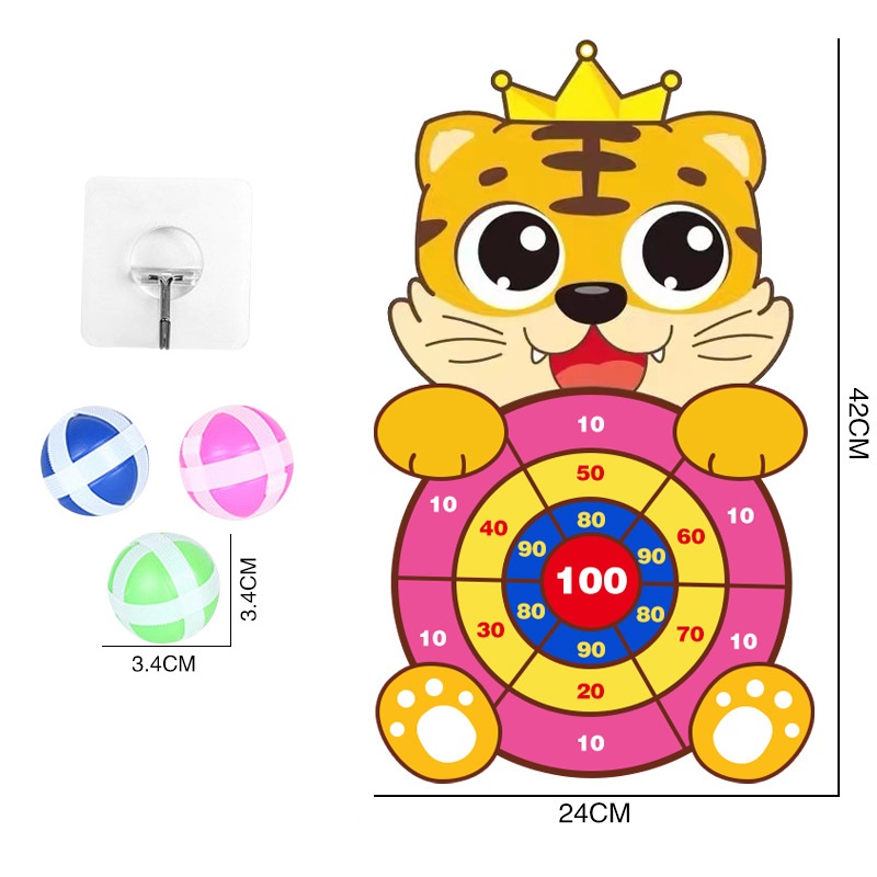 [HCM-Toys] Đồ Chơi Bảng Phi Tiêu Ném Bóng Dính Trẻ Em Hình Động Vật Siêu Dễ Thương, Tặng Kèm 3 Trái Bóng Và Móc Dán Tường -SOHANEI FAM