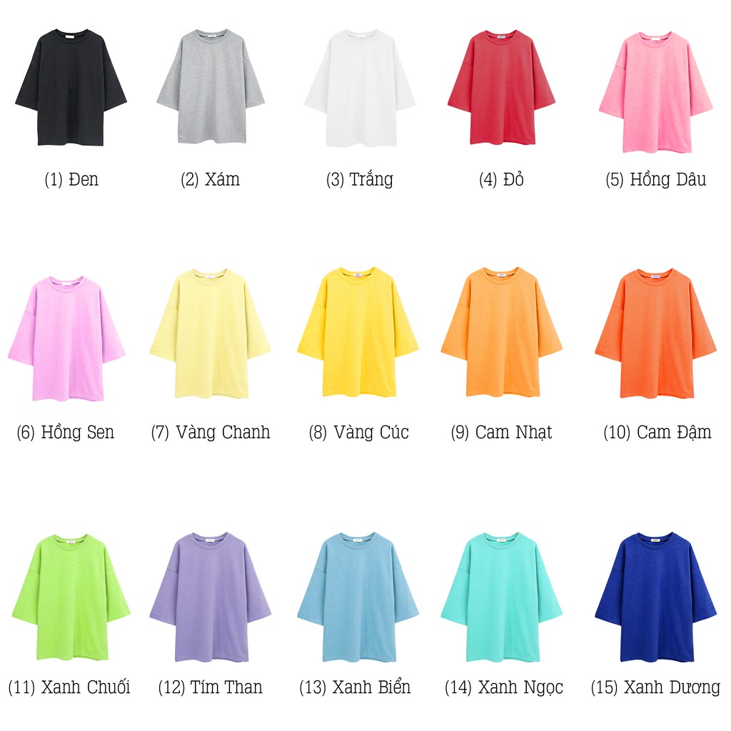 Áo thun tay lỡ nhiều màu free size form rộng