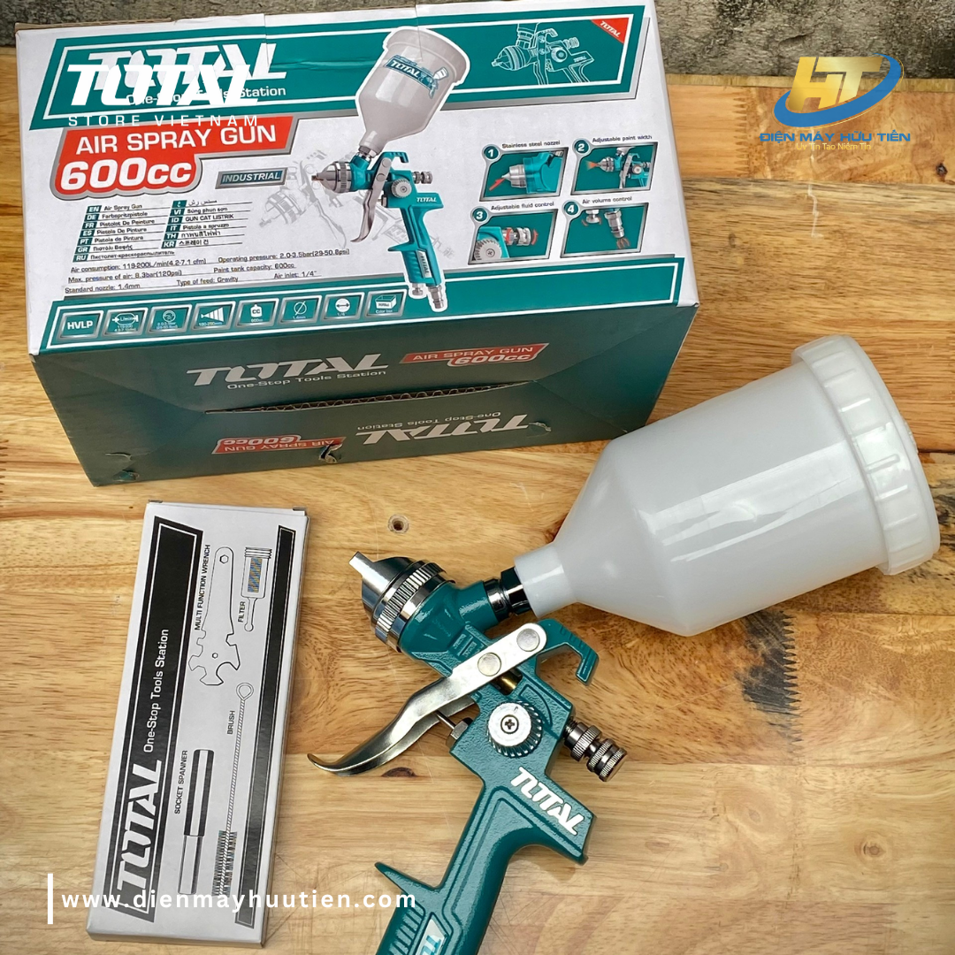 Súng phun sơn HVLP 600CC TOTAL TAT10601