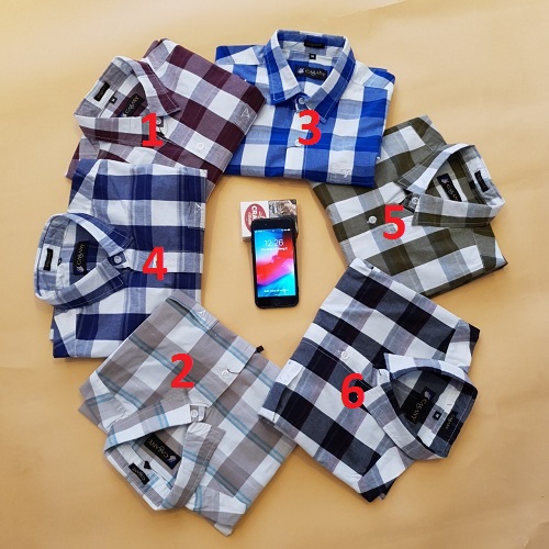 Áo sơ mi nam trung niên vạt ngang