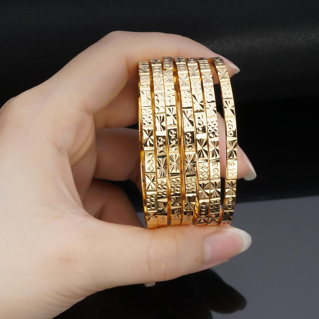 [Khuyến mãi lớn - Miễn phí ship] Bộ vòng ximen 7 chiếc mạ vàng 18K cao cấp Free&Easy , có khóa thường ,cam kết không đen, không bay màu, cực sang chảnh, thích hợp đi tiệc,làm quà tặng, trang sức hot trend FE.ximen34