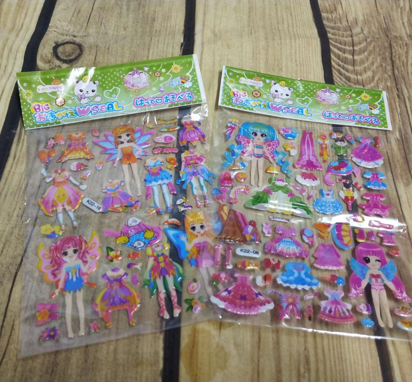 Bộ 4 tấm hình dán thay đồ búp bê (sticker)