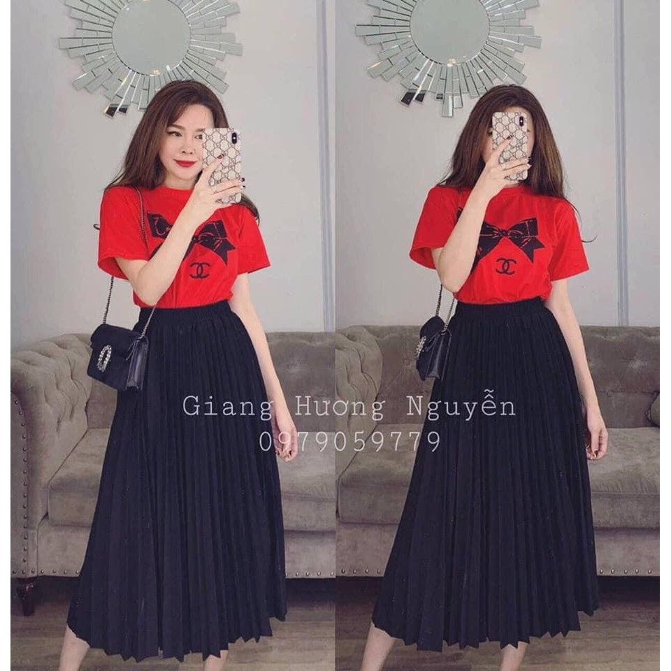 Chân Váy Xếp Ly Dáng Dài