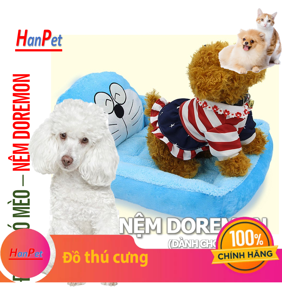 Hanpet - Nệm ngủ hình giường doremon ấm áp cho thú cưng - ổ chó, ổ mèo kích thước 3 size