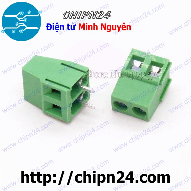 [5 cái] (F60) Domino KF128 2P THẲNG (5.08mm) (Terminal, Cầu đấu dây cọc nguồn)