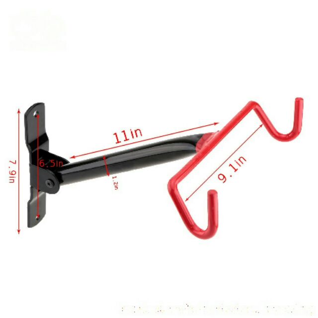 [HCM]Móc treo xe đạp giá treo ngang tường thép sơn tĩnh điện đầu bọc nhựa chống trầy xước