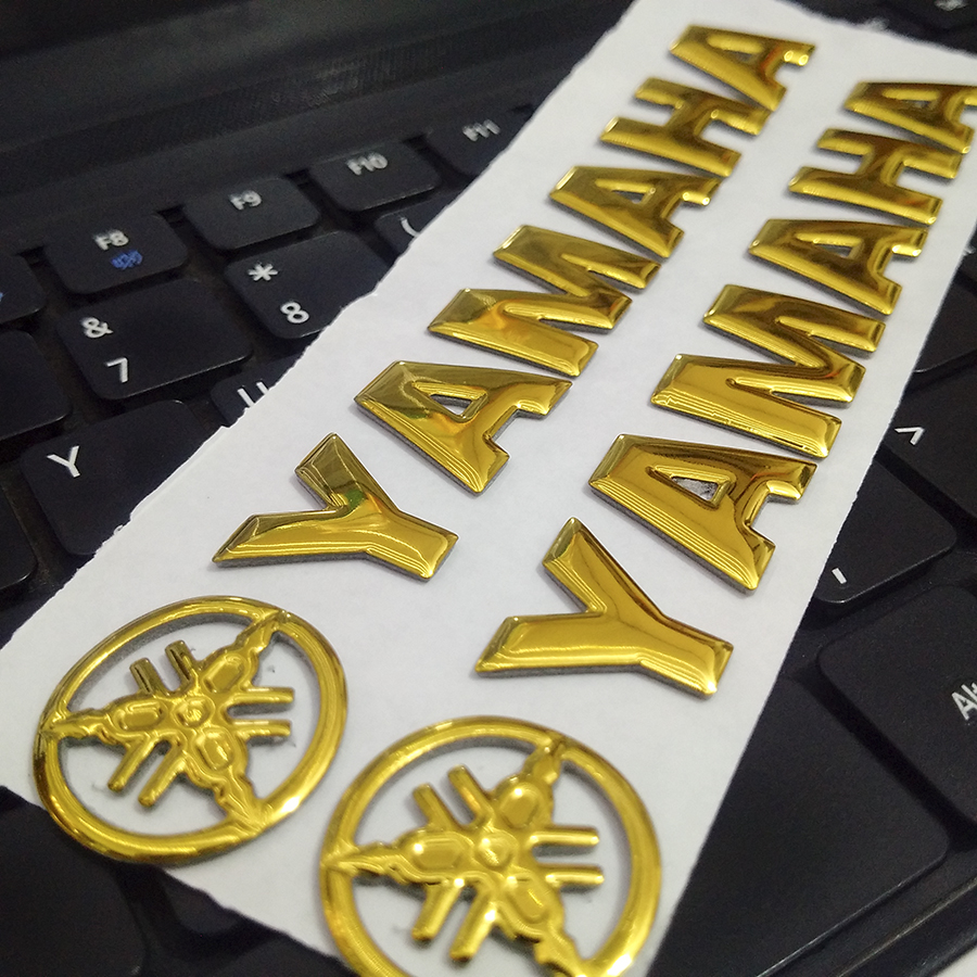 Cặp tem YAMAHA 3D Nổi - YA Vàng Gold