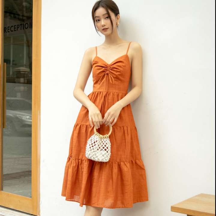 OLV – Đầm Burnt Orange Straps Dress – OLV ,SKU : 1643002370_VNAMZ-7225105581 >>>🇻🇳 Top1Vietnam 🛒>>> lazada.vn 🇻🇳🇻🇳🇻🇳🛒🛍🛒