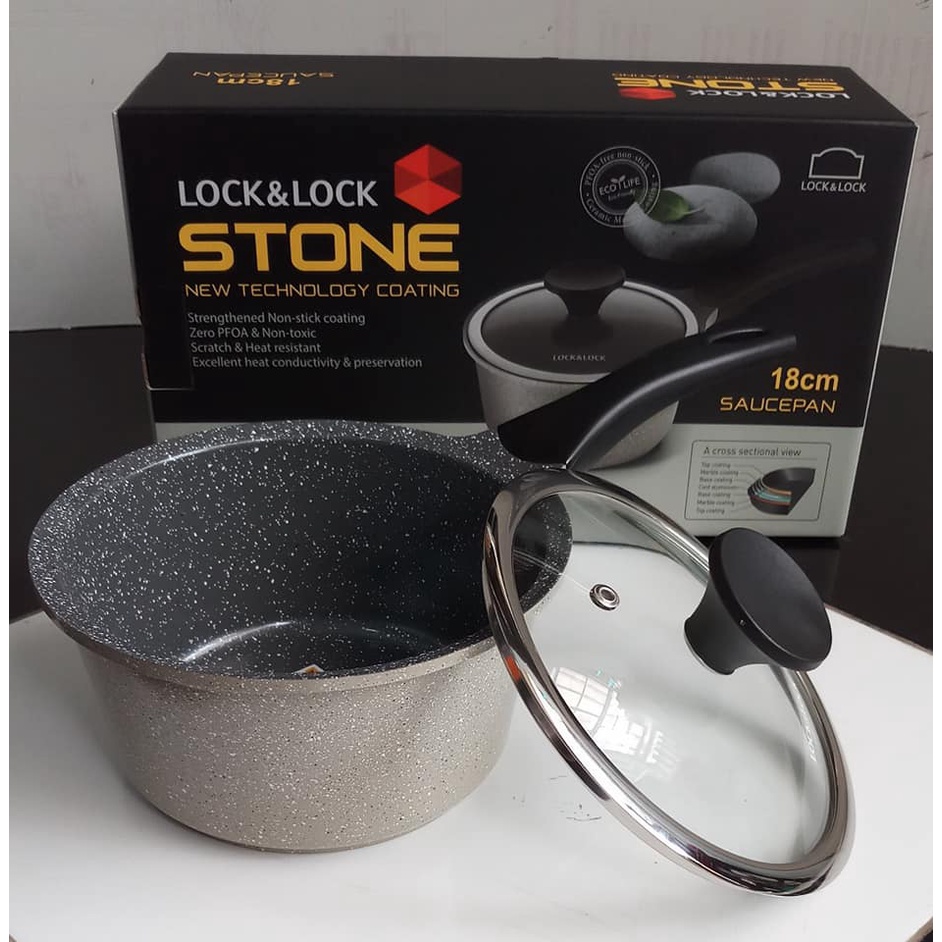 QUÁNH LOCK ĐÁ STONE 7 LỚP LOCKNLOCK LCA6181D (18CM)